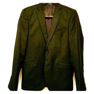 Black Worsted Wool Blazer Size 38